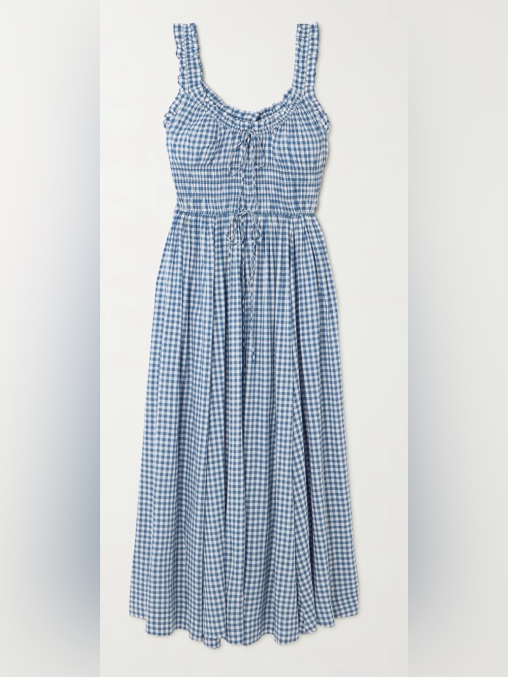 Emmaretta checked organic cotton-blend voile midi dress